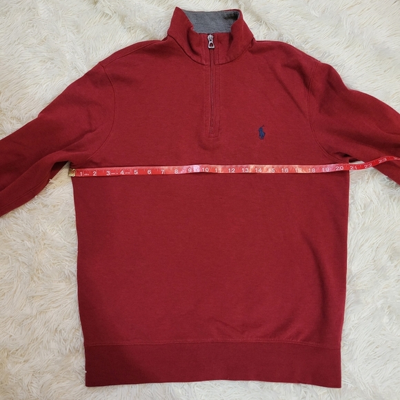 Polo Ralph Lauren Men Red 1/4 Zip Pullover Long Sleeve Sweater size Small - Picture 3 of 7